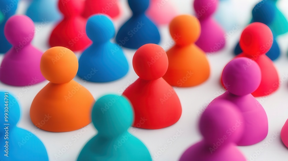Canvas Prints colorful 3d clay networking icon, a vibrant and playful marketing element designed for digital platf