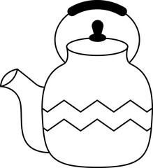 Decorative kitchen utensil outline illustration