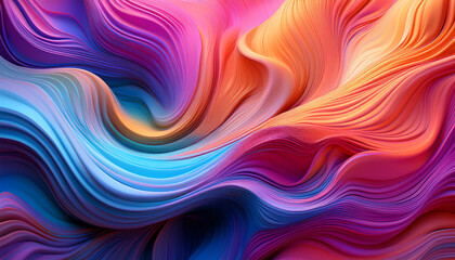 Obraz premium Colorful abstract waves, dynamic flow of vibrant hues.
