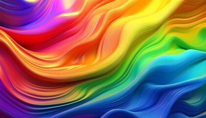 Fototapeta premium Vibrant swirl of colorful waves in a smooth gradient design, ideal for backgrounds.