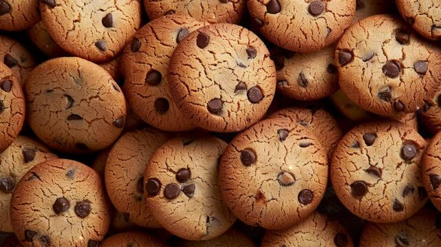 Close up of Bake Cookies background, top view. Photorealistic high resolution macro photography for advertising or food design.