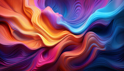 Fototapeta premium Abstract colorful wavy patterns flowing with vibrant hues and smooth transitions.