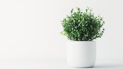Greenery in a pot, set against a clean white background, showcasing the natural charm and serenity of indoor plants  