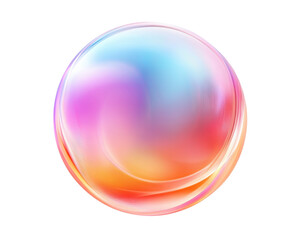 Colorful abstract bubble, white isolate background transparent background