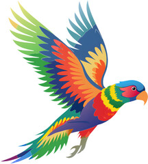 Fototapeta premium Playful and Colorful Rainbow Lorikeet Artwork Collection. 
