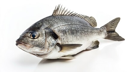 Fototapeta premium Fresh black bream fish isolated on white background 