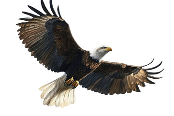 Obraz premium Eagle in flight with outstretched wings. transparent background