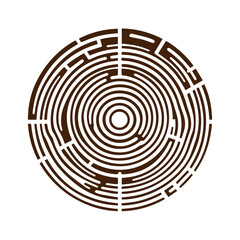 Fototapeta premium Hand drawn tree ring wood circle vector flat design