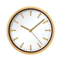 Mechanical watch in classic design. Realistic wall watch, luxury fashion object on white background. Elegant business chronograph