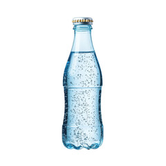 Sparkling water bottle, white isolated background transparent background