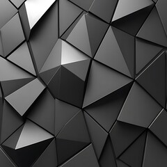 Abstract Background 3D Illustration Black Geometric Triangles Texture Pattern Design