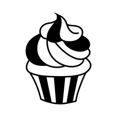 Cupcake icon vector. Cake illustration sign. Sweet symbol or logo.