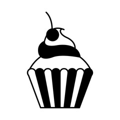 Cupcake icon vector. Cake illustration sign. Sweet symbol or logo.