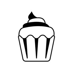 Cupcake icon vector. Cake illustration sign. Sweet symbol or logo.