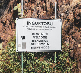 Ingurtosu entrance sign