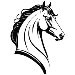 horse , Minimalist and Simple Silhouette - Vector illustration white background