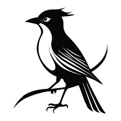 Bird , Minimalist and Simple Silhouette - Vector illustration white background