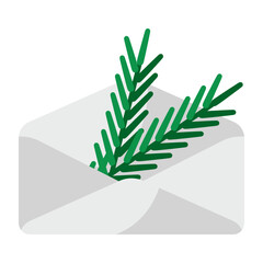 Merry Christmas letter. Holiday object in cartoon style.