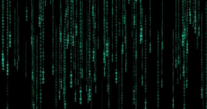 Hacking, coding and hologram with data transfer on dark background for binary code, programming and AI testing. Metaverse, pattern and connection of it, network system and software update of security