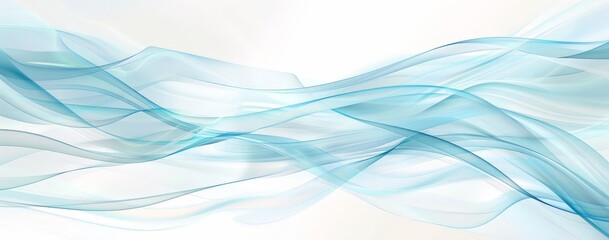 Abstract Blue Waves On White Background