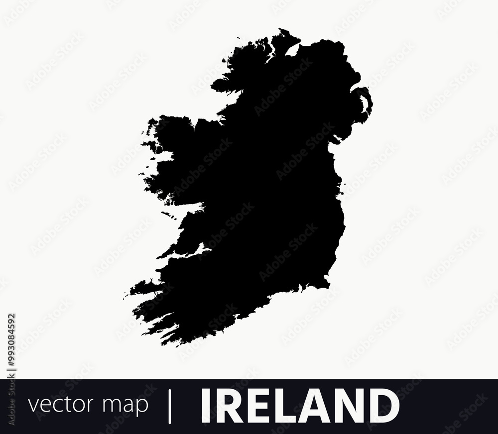 Wall mural high detailed vector map - ireland