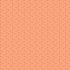 Tiny floral fabric Simple blue orange flowers on a peach apricot pink background Colorful styled florals Small scale print