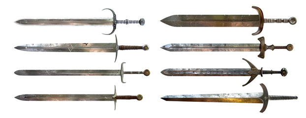 Set of medieval swords, cut out