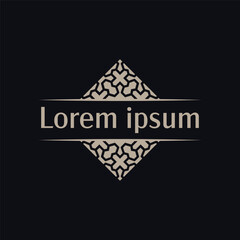 Light Gray Symmetrical Floral Frame with Circular Center Best for eco friendly branding