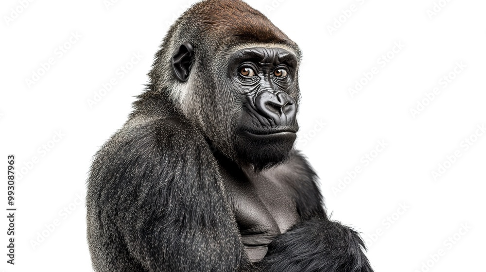 Canvas Prints portrait of a gorilla isolated on a white background 