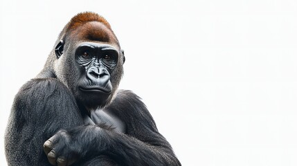 Obraz premium portrait of a gorilla isolated on a white background 