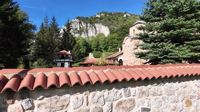 Amazing view of Medieval Poganovo Monastery of St. John Theologian, Serbia