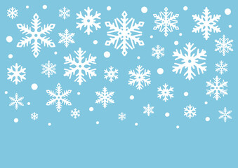 Background with abstract snowflakes. Merry Christmas and Happy New Year illustration.