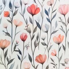Watercolor Floral Pattern.