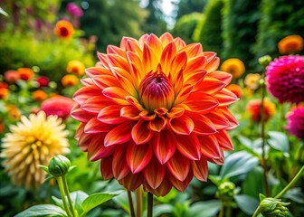 In nature's garden, vibrant lion flowers blossom, encircled by lush greenery and brilliant hues, showcasing the beauty