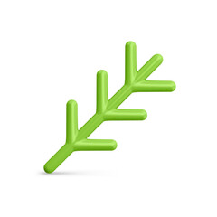 Obraz premium Vertical green branch with sharp needles realistic Christmas glossy bauble 3d template vector