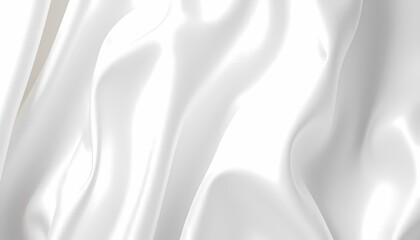 Fototapeta premium High-Definition Close-Up of Wrinkled White Fabric with Satin-Like Texture and Light Reflections