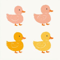 Cute Ducklings Set.