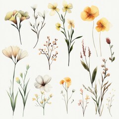 Naklejka premium Watercolor Floral Elements.