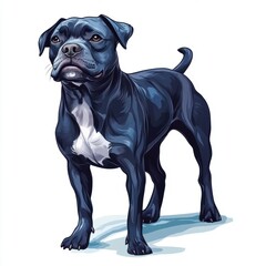 Fototapeta premium Black Pit Bull Terrier.