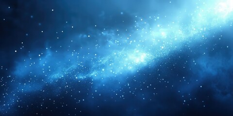Obraz premium Blue Background with White Light Particles in Motion