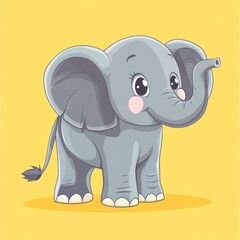 Naklejka premium Cute Elephant Cartoon.