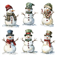 Cute Snowmen Set.