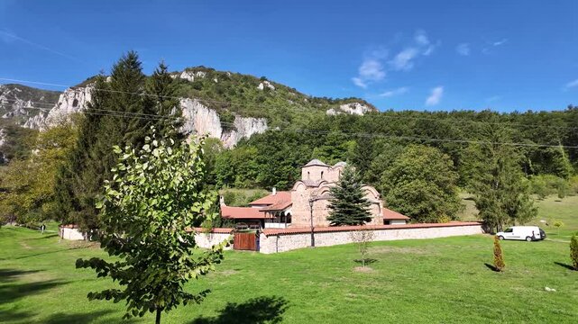 Amazing view of Medieval Poganovo Monastery of St. John Theologian, Serbia