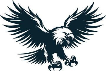 Angry eagle Silhouette Vector file. on white background