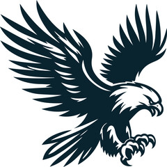 Angry eagle Silhouette Vector file. on white background