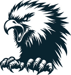 Angry eagle Silhouette Vector file. on white background