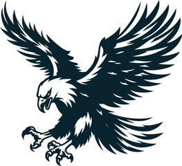 Angry eagle Silhouette Vector file. on white background