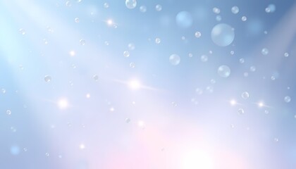 Obraz premium Floating Particles and Soft Light Beams in an Abstract Blue-Lavender Background