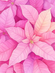 Obraz premium poinsettia or pink poinsettia illustration for wallpaper or template