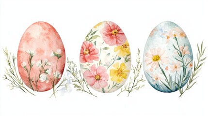 Fototapeta premium Watercolor Easter Eggs.